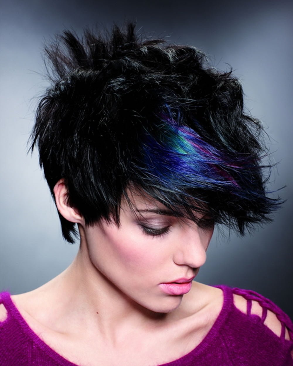 Креативное окрашивание на короткие волосы