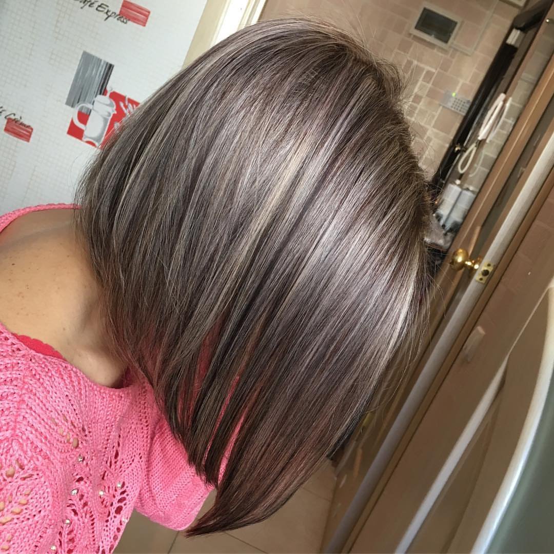 Мелкое мелирование на темные волосы