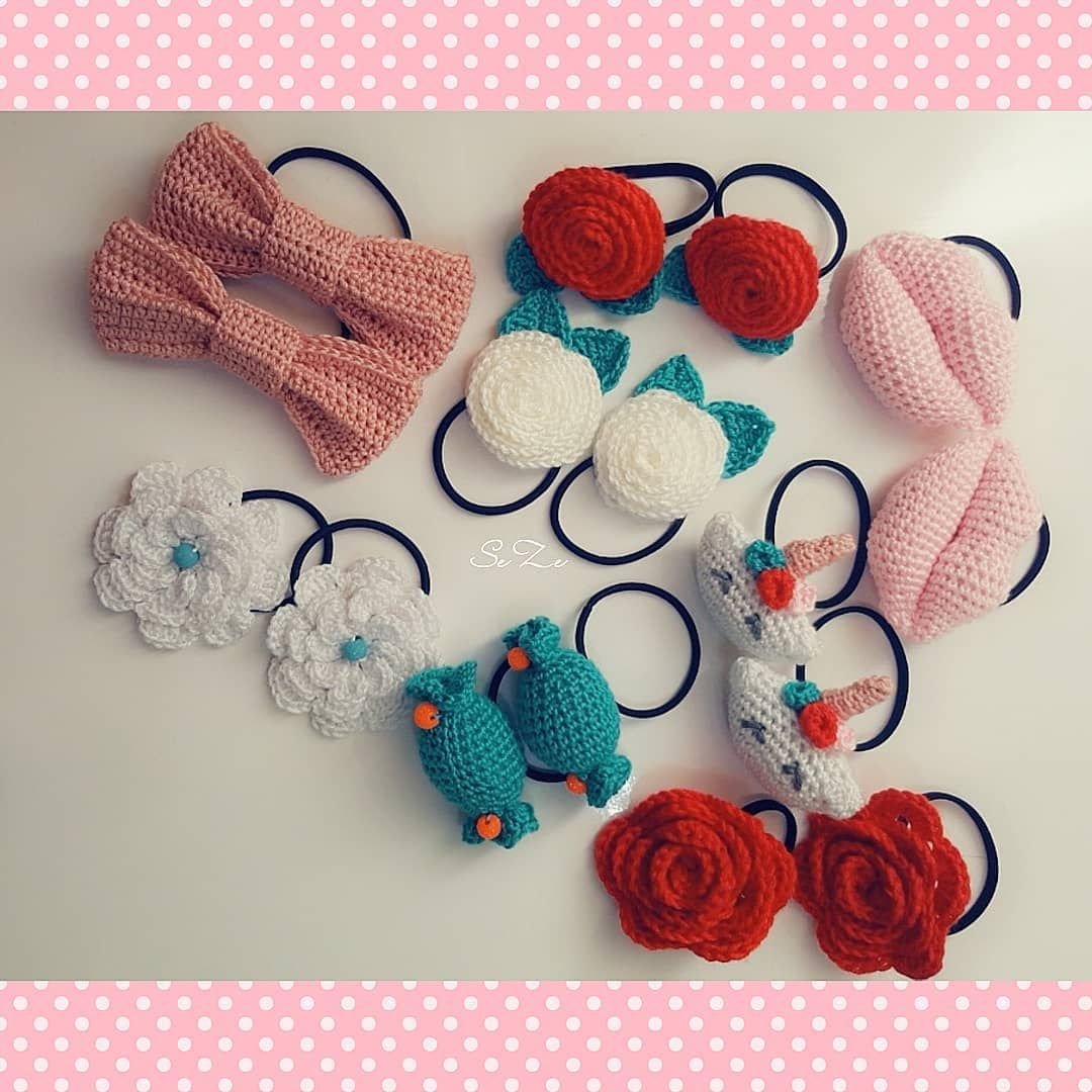 Вязаные резиночки для волос