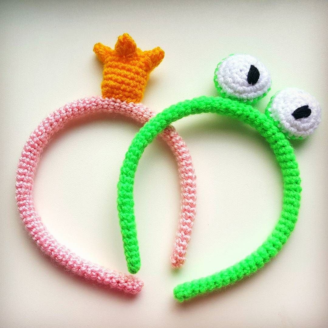 Вязаные украшения для волос