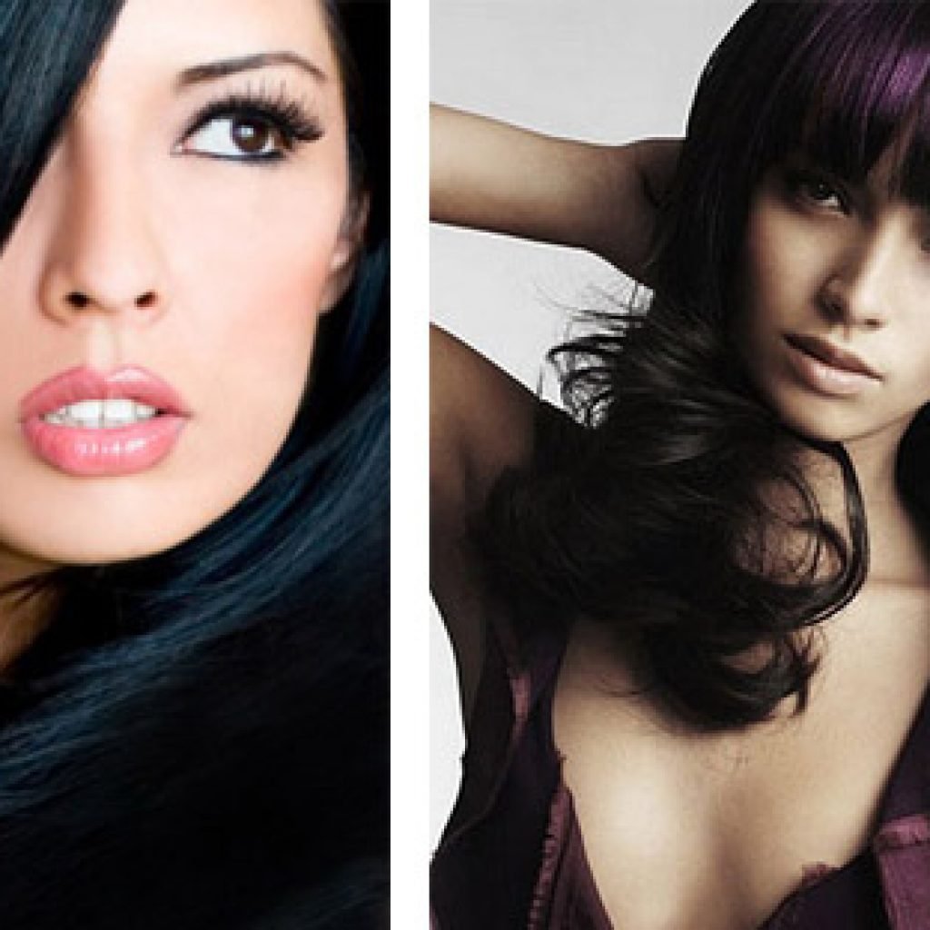 Иссиня черные волосы и карие глаза