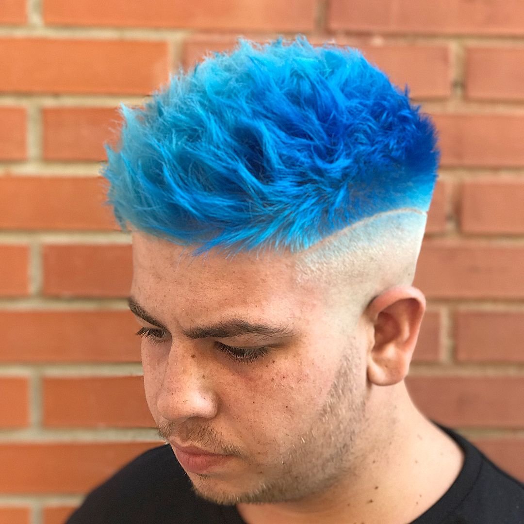 Бело синие волосы мужские