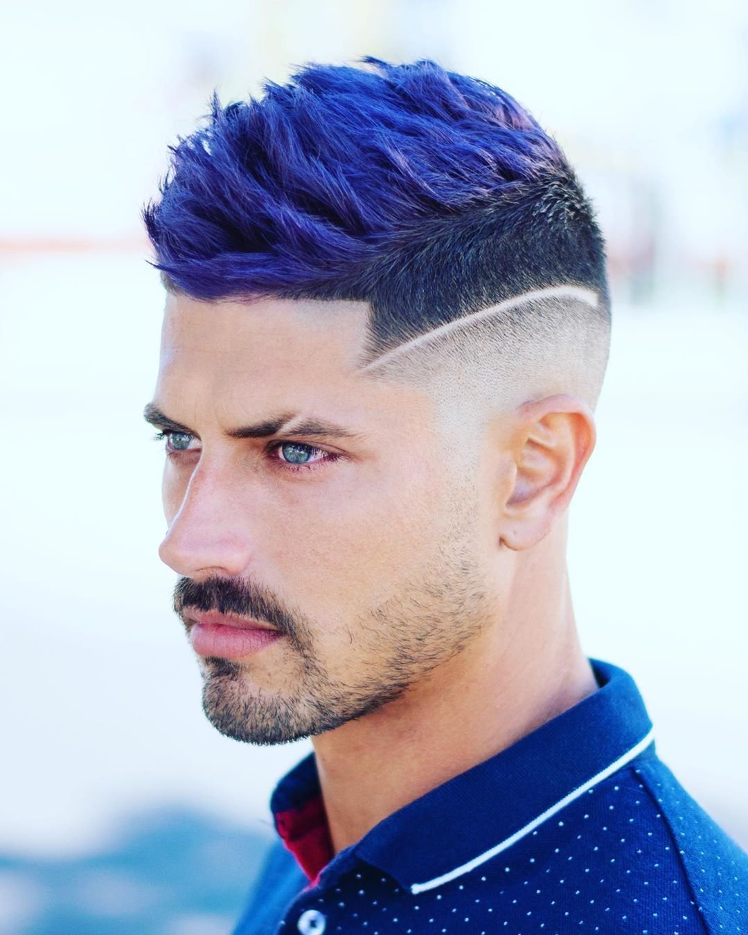 Синяя прическа мужская