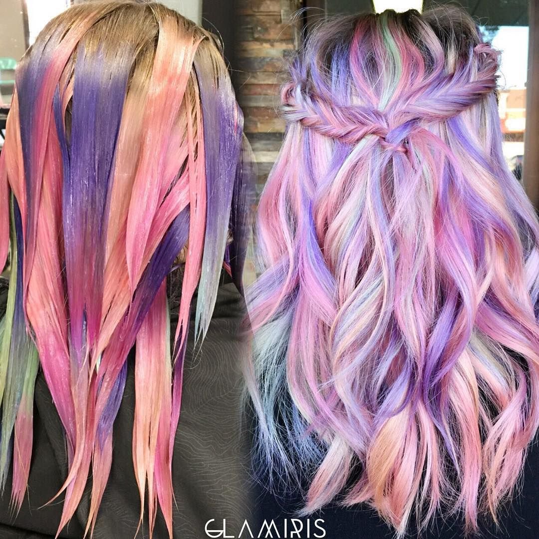 Окрашивание волос Единорог