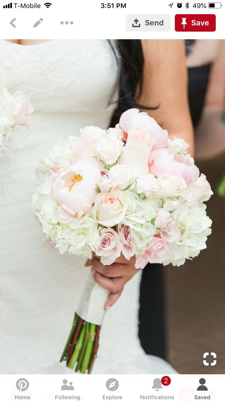 Букет невесты "бело-розовый"