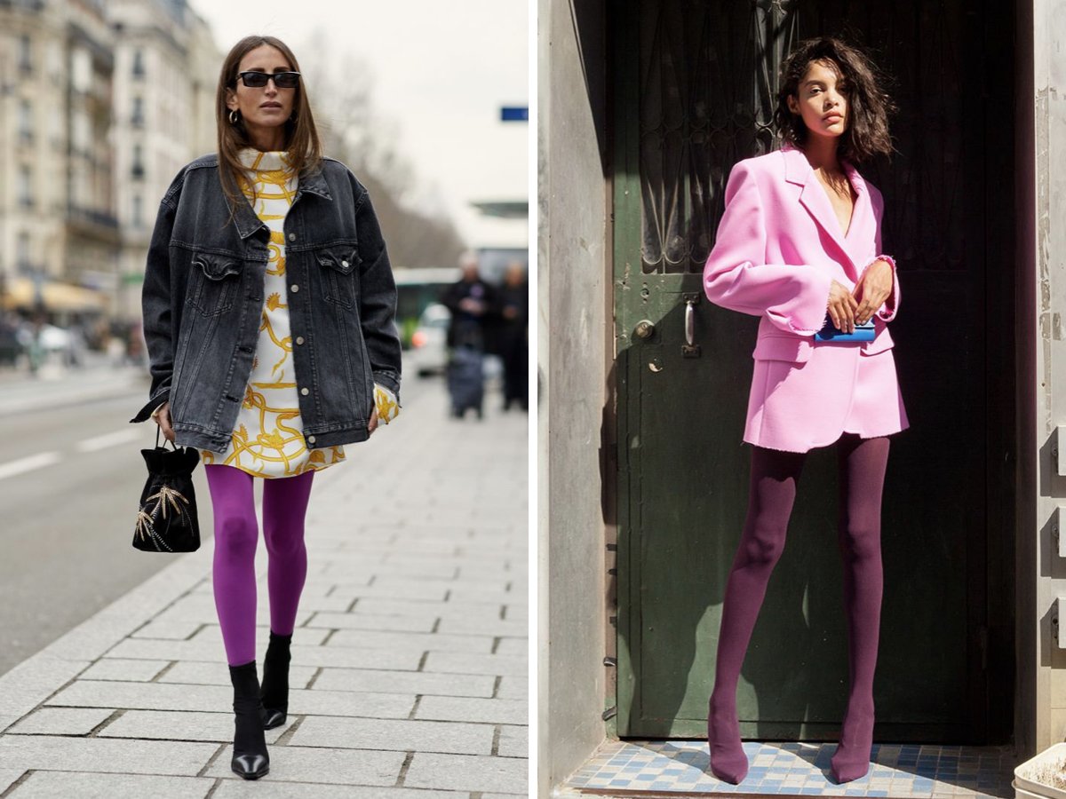 Девушки в разноцветных колготках