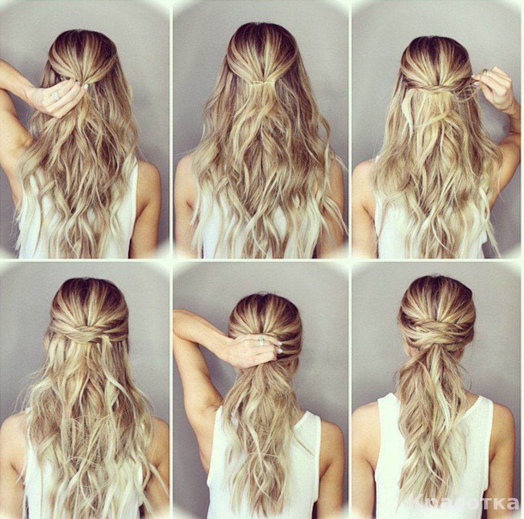 Прическа на длинные волосы быстро