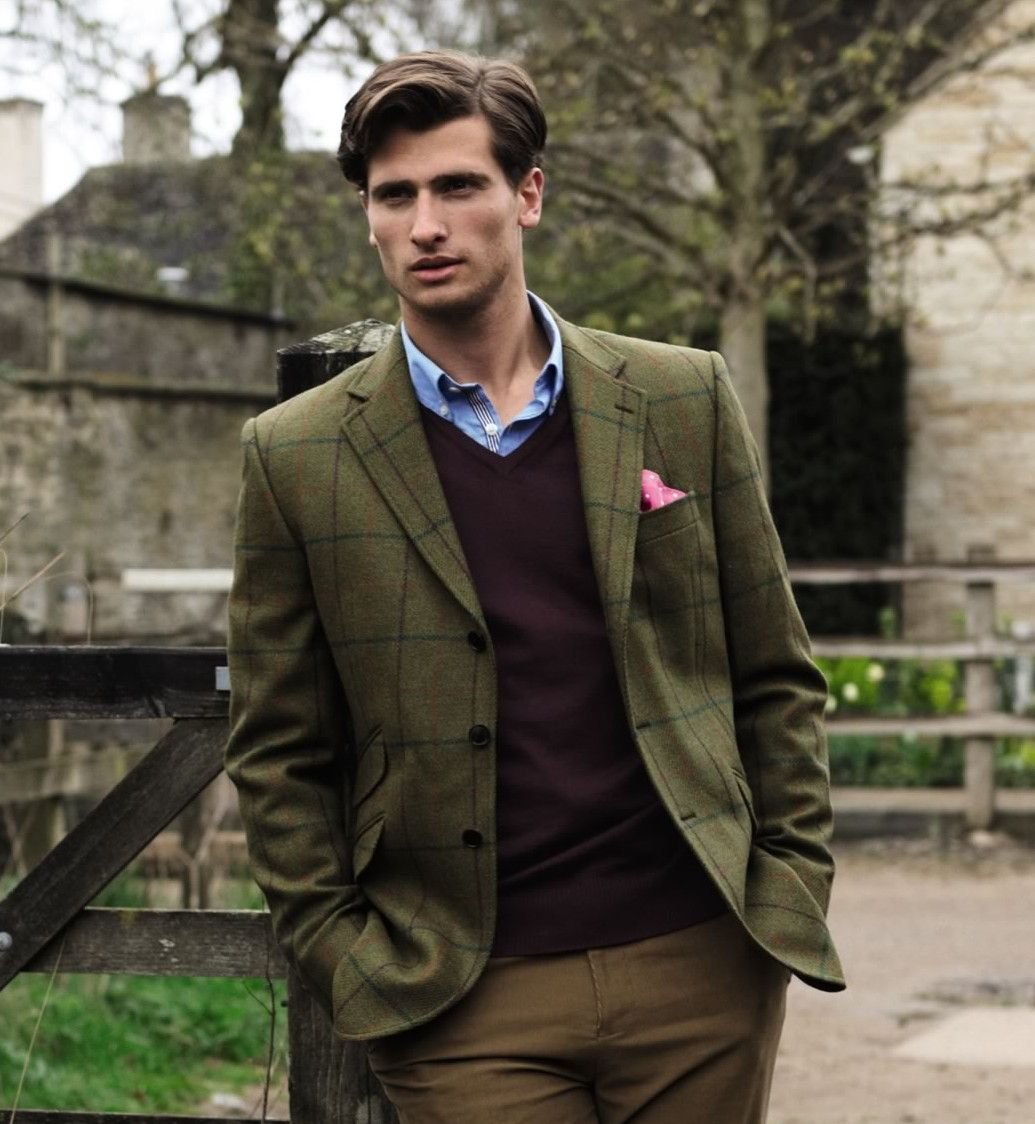 Английская мода твидовые пиджаки мужская
