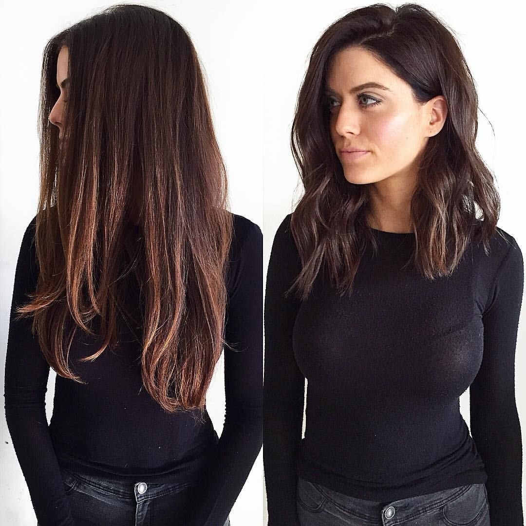 Прямой срез на длинных волосах