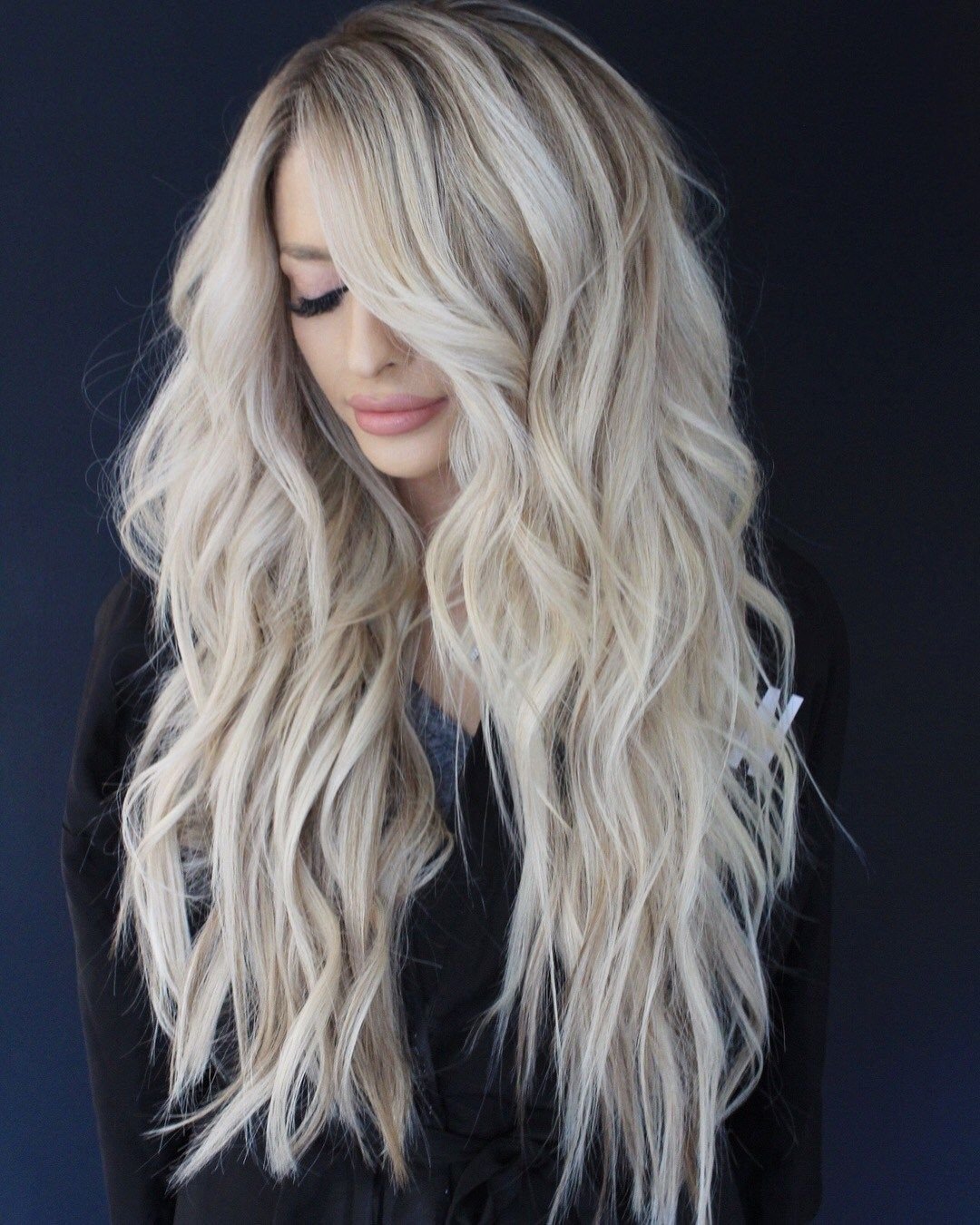 Окрашивание блонд на длинные волосы