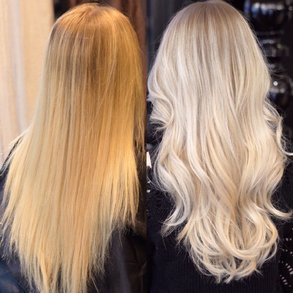 Цвет волос блонд с желтым оттенком