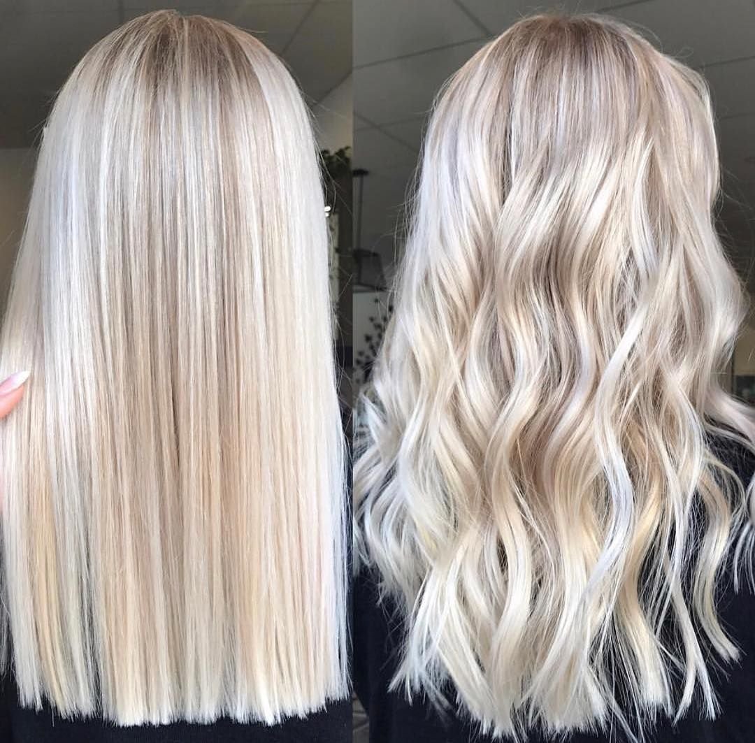 Длинные обесцвеченные волосы