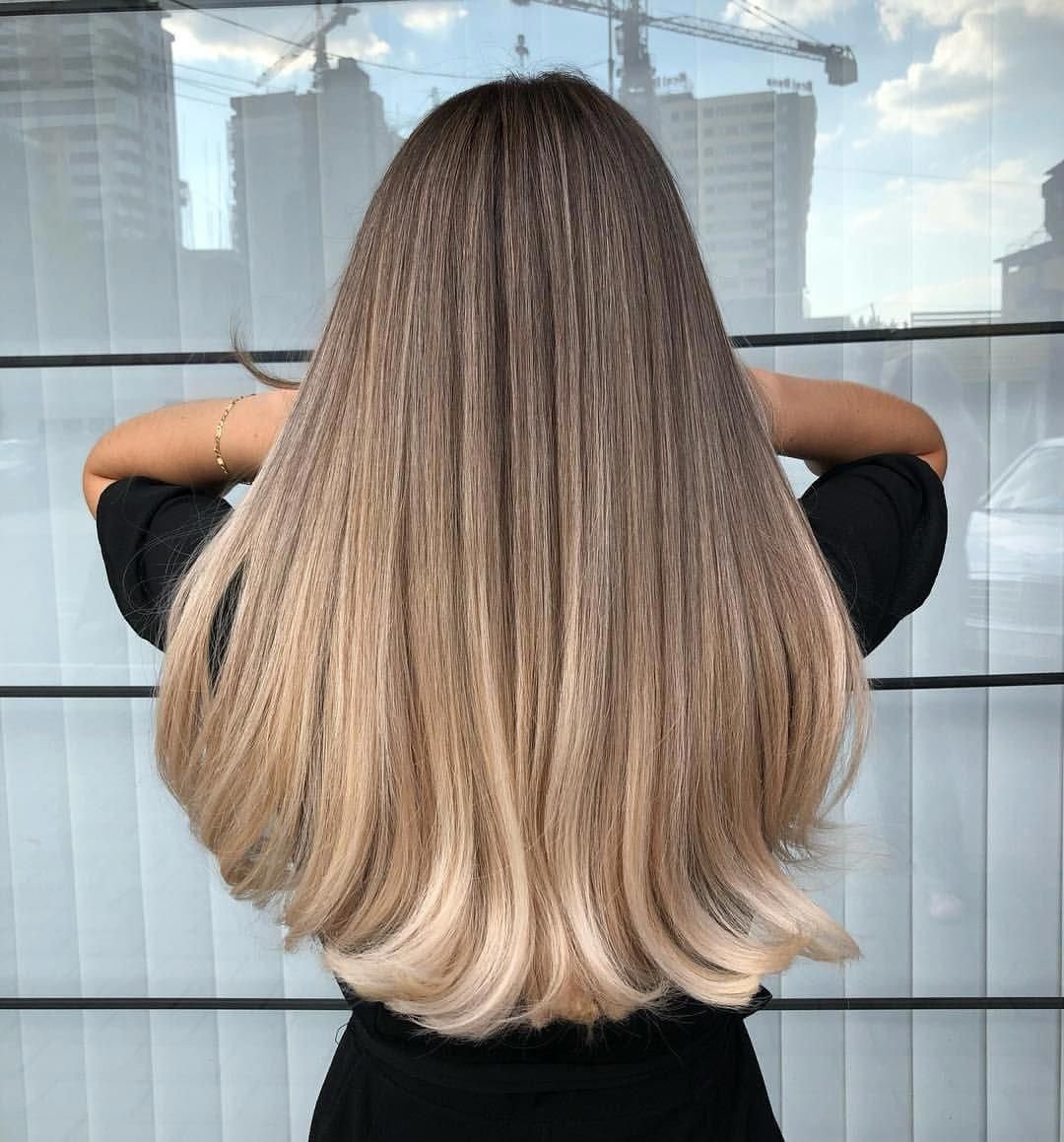 Балаяж окрашивание на русые волосы прямые