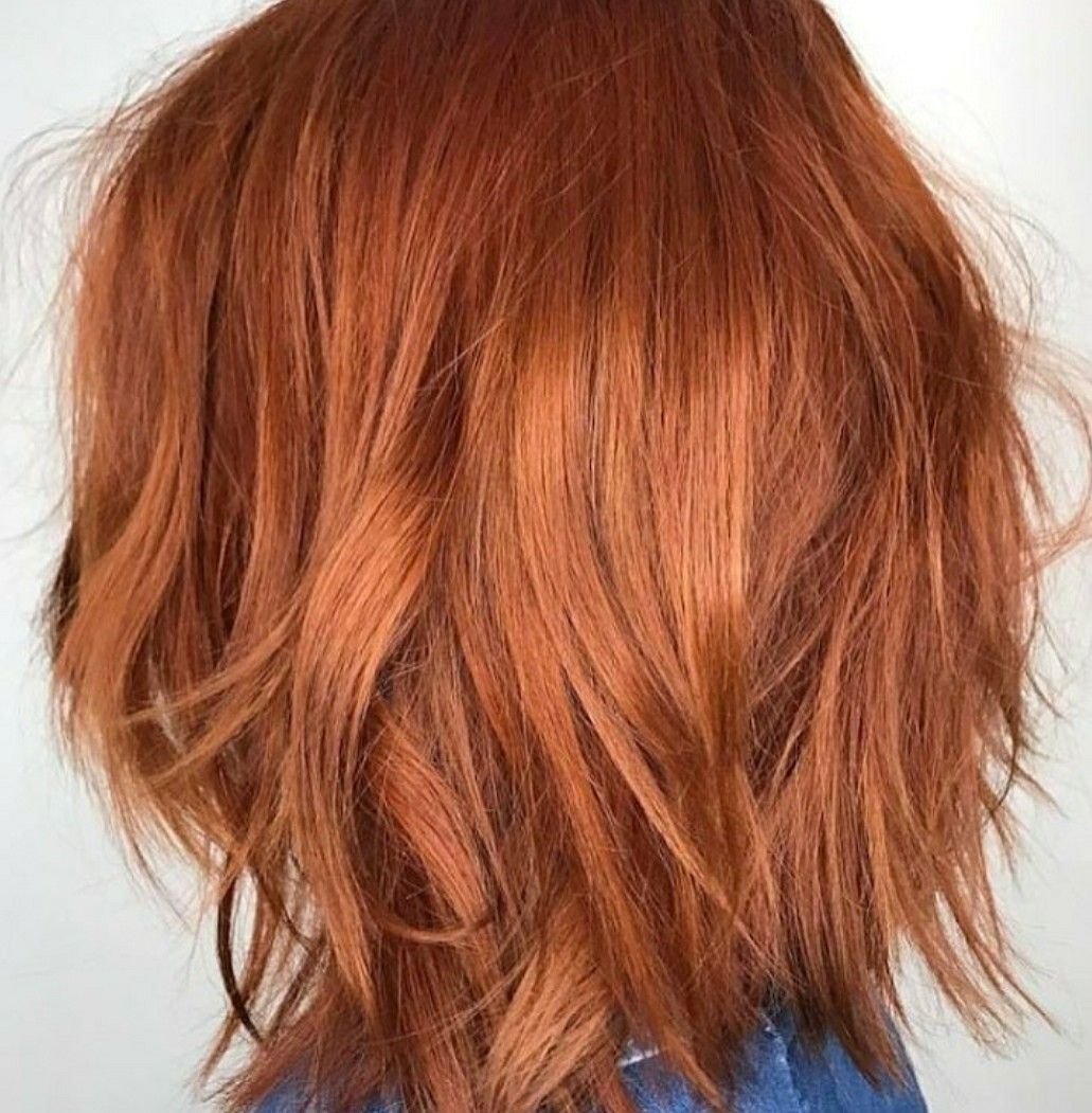 Медный цвет на коротких волосах