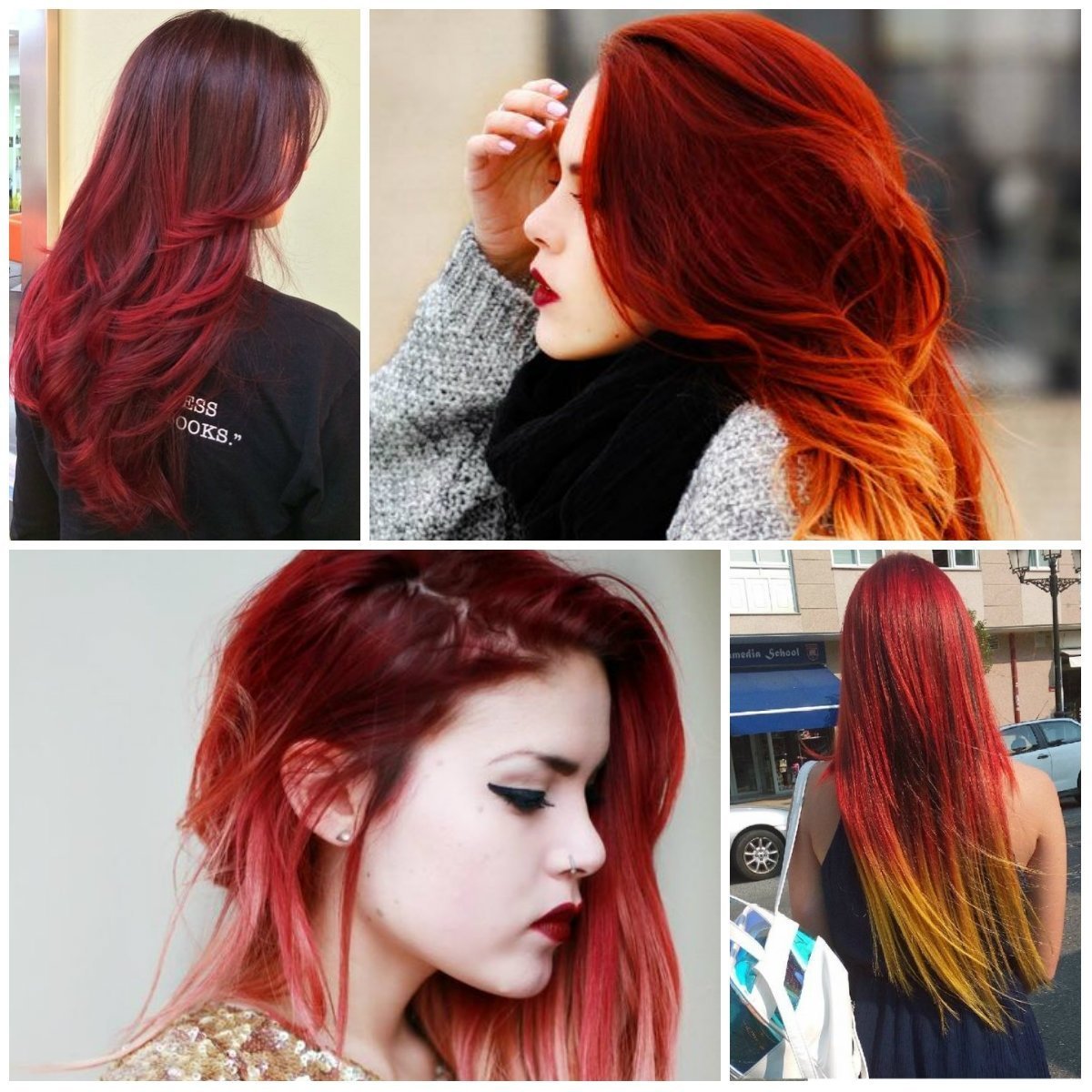 Красные волосы без осветления на темных волосах. Окрашивание рыжий с красным. Рыжие волосы с красными прядями. Рыжее омбре на темные волосы. Медно красные волосы.
