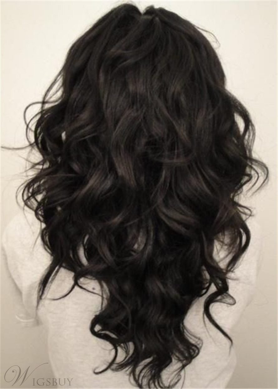 Каскад на длинные черные волосы