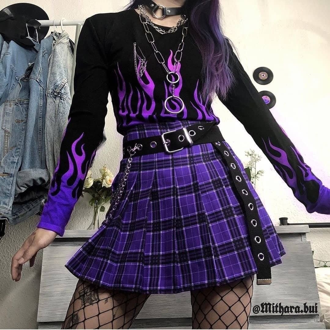 Goth outfit Грандж 2020 корейский