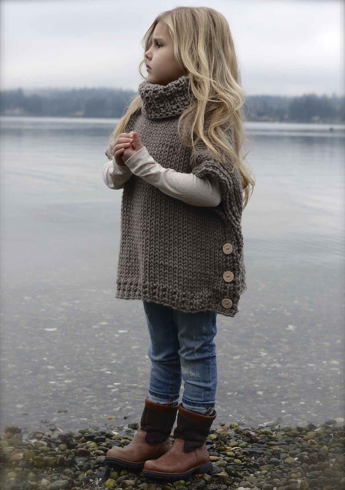 Накидка пончо для девочки Берта