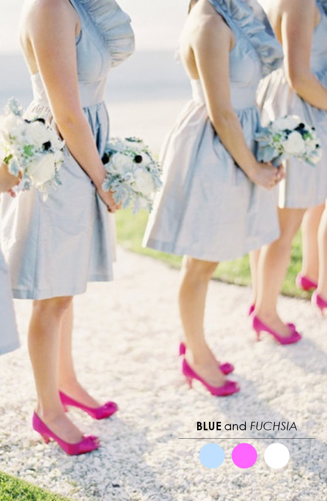 Свадебное платье с яркими туфлями