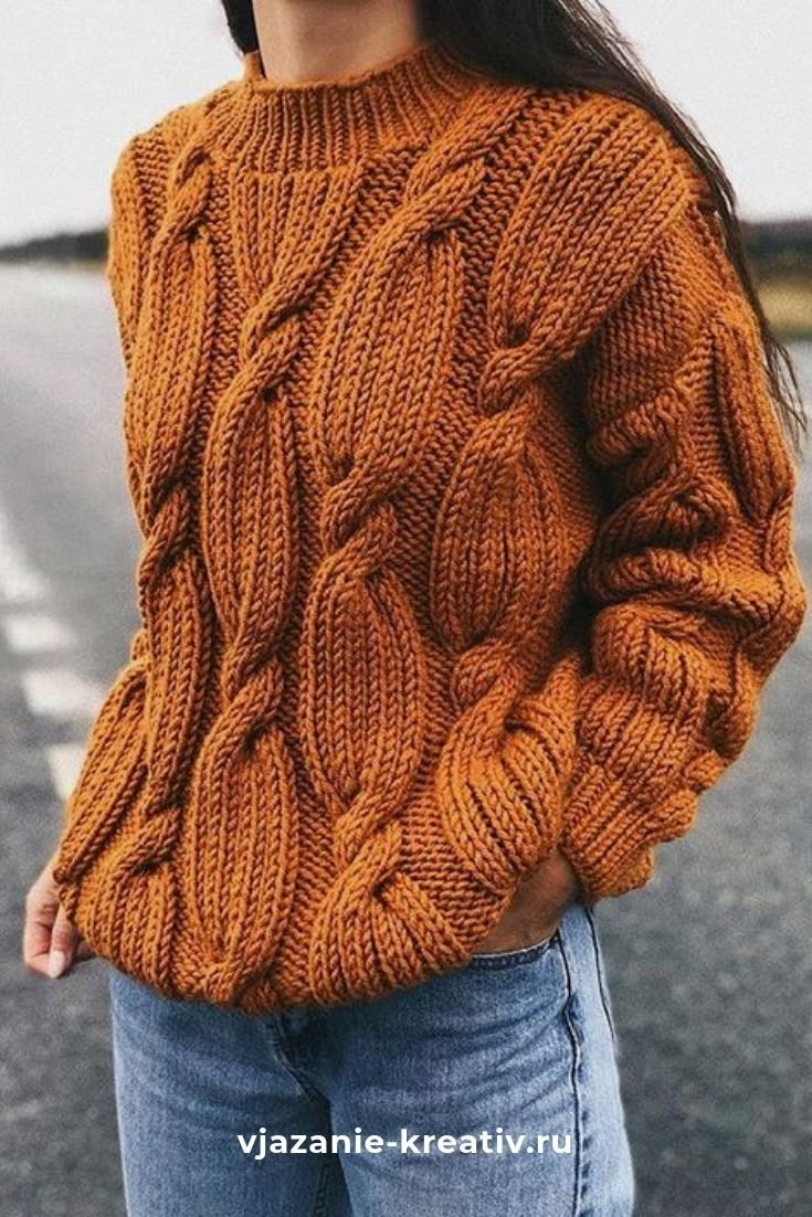 Пуловер пончо