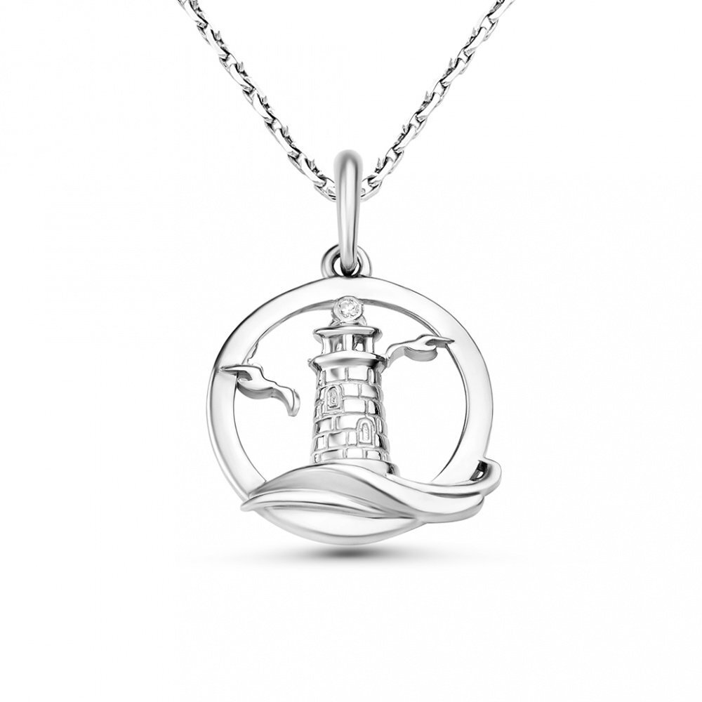 Серебряный кулон Маяк