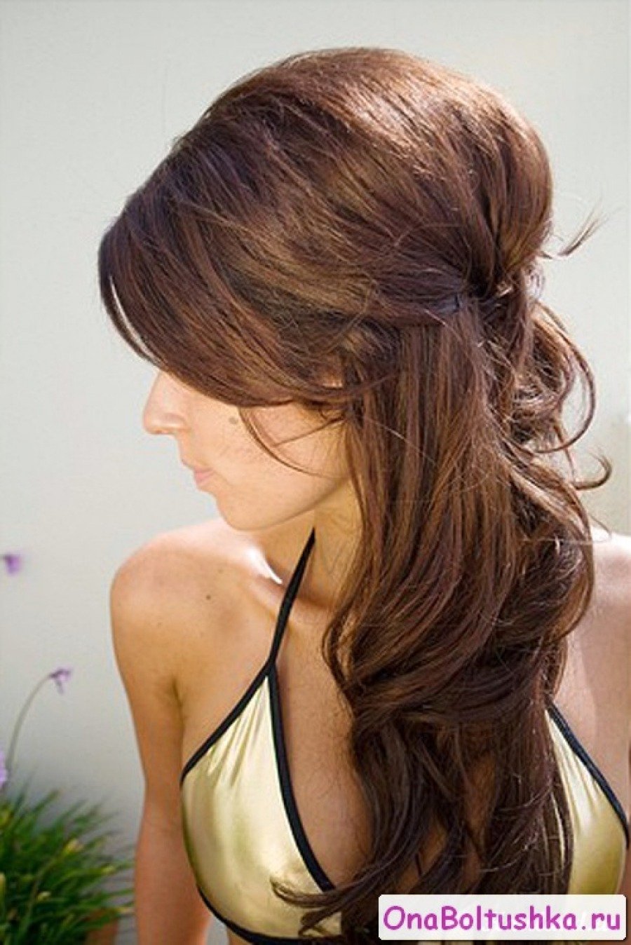 Прическа на длинные прямые волосы