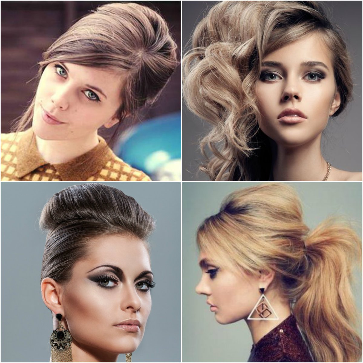 Прически с начесом на средние волосы