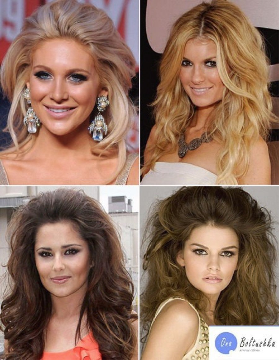 Распущенные волосы с начесом на длинные волосы