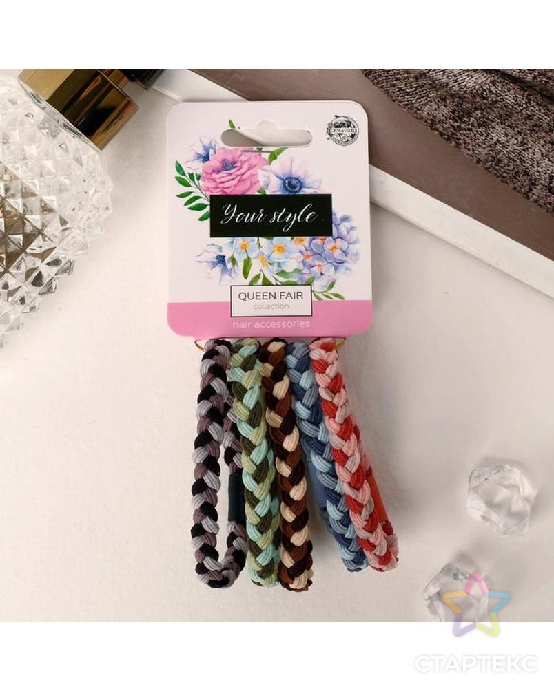 Резинка для волос "спорт" (набор 6 шт) зигзаг, 5 см, микс 5179720