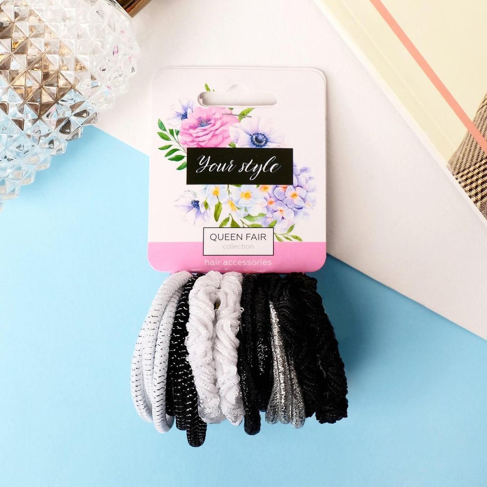 Резинка для волос "спорт" (набор 6 шт) бабочки 2788696