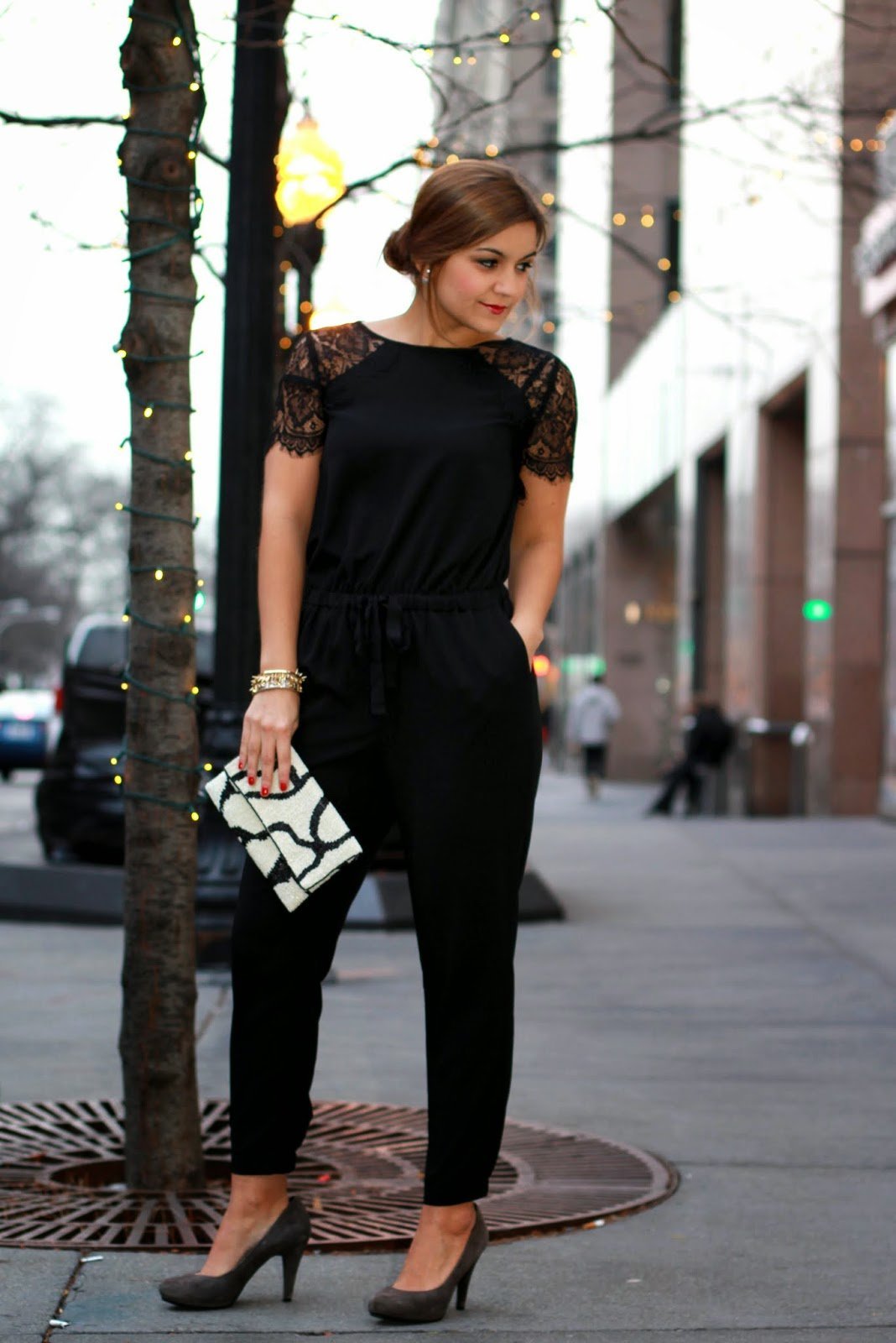 Вечерний образ с брюками палаццо