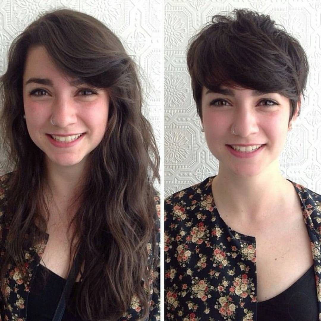 До и после стрижки длинных волос на короткие