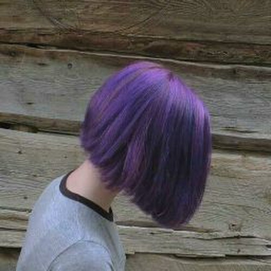 Сиреневые волосы каре
