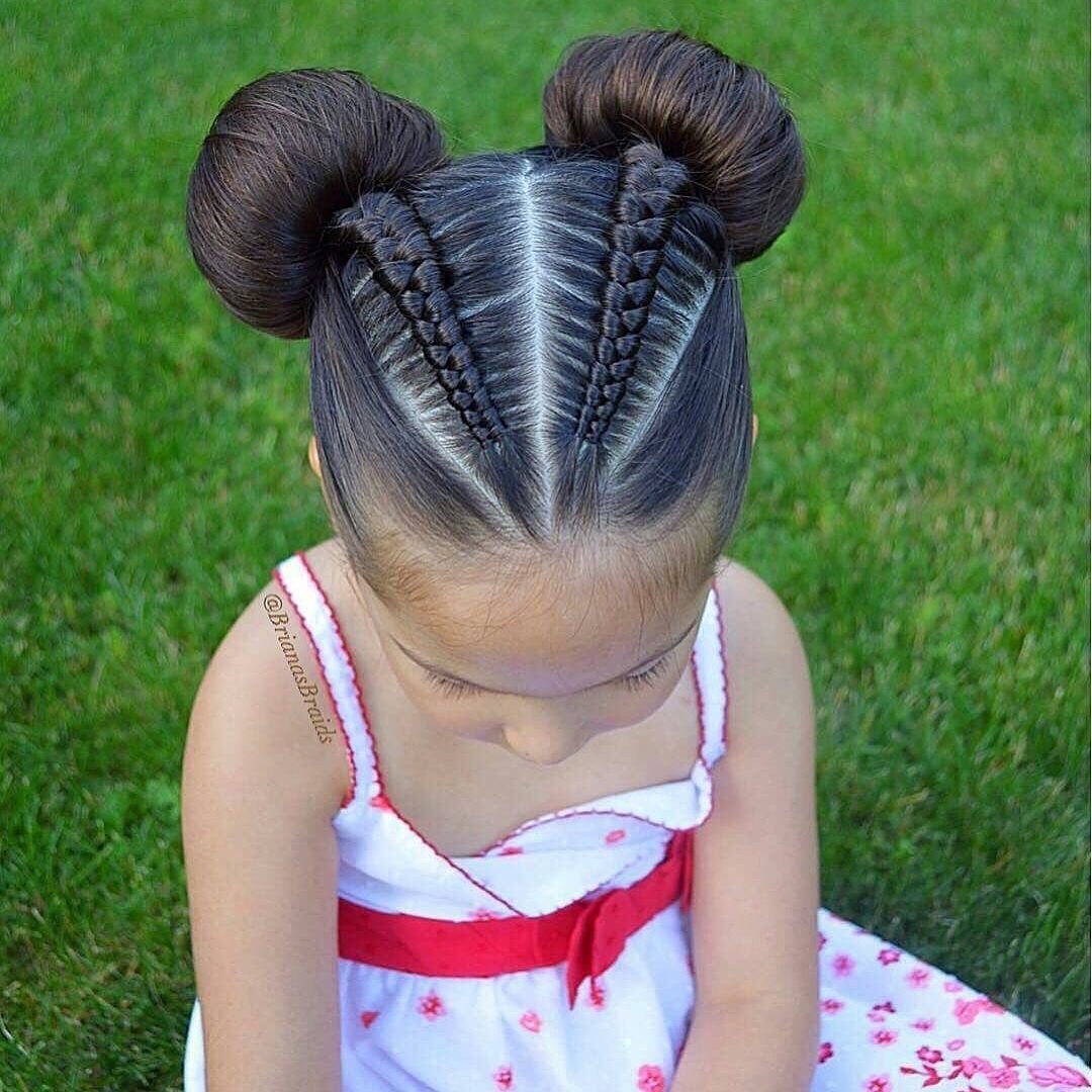 Прическа пучок для девочки