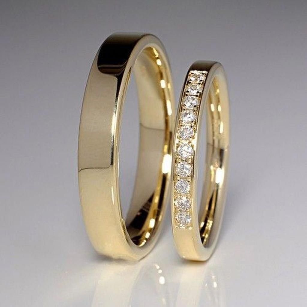 Обручальные кольца с бриллиантами Comfort Fit