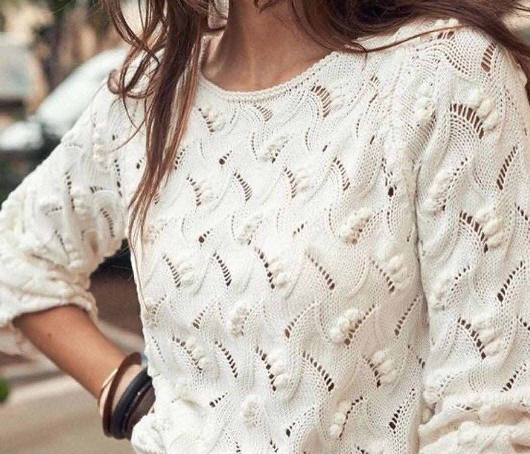 Модный ажурный свитер
