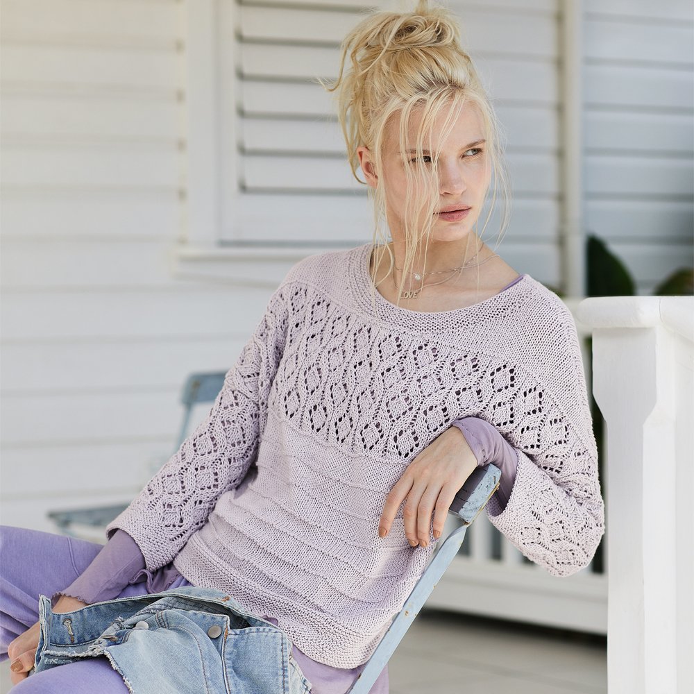 Ажурный джемпер в полоску