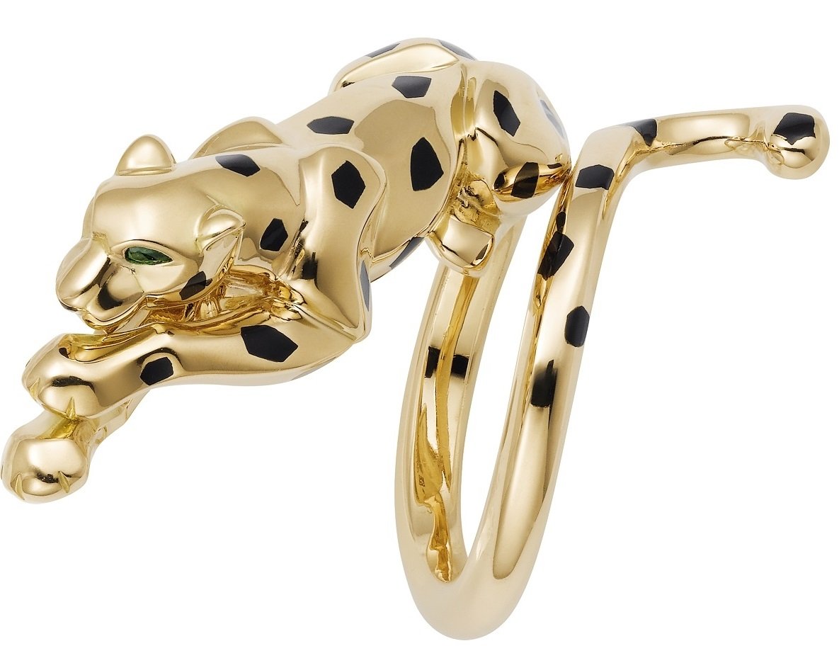Кольцо тигр золото Картье