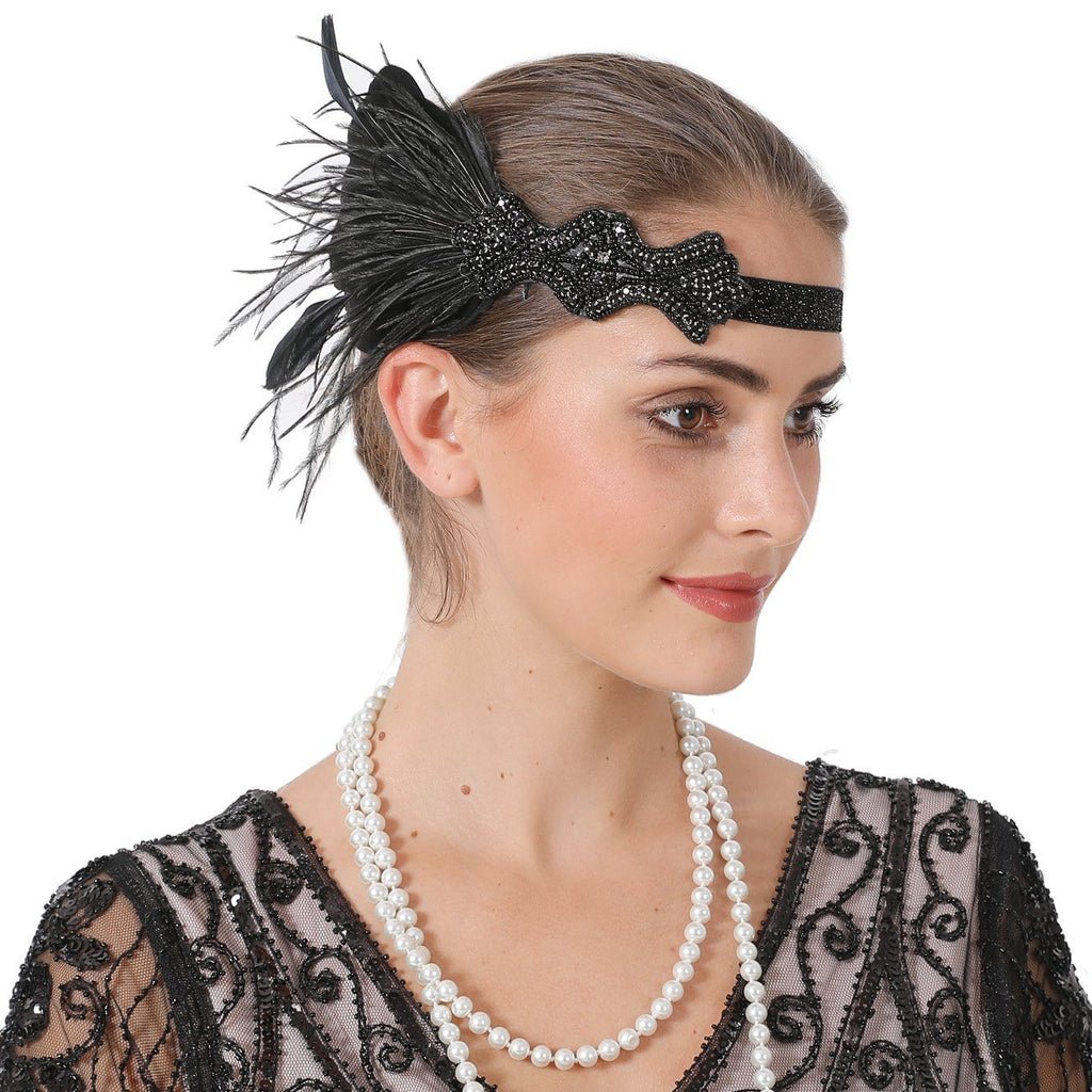 Повязка на голову с перьями в стиле Гэтсби