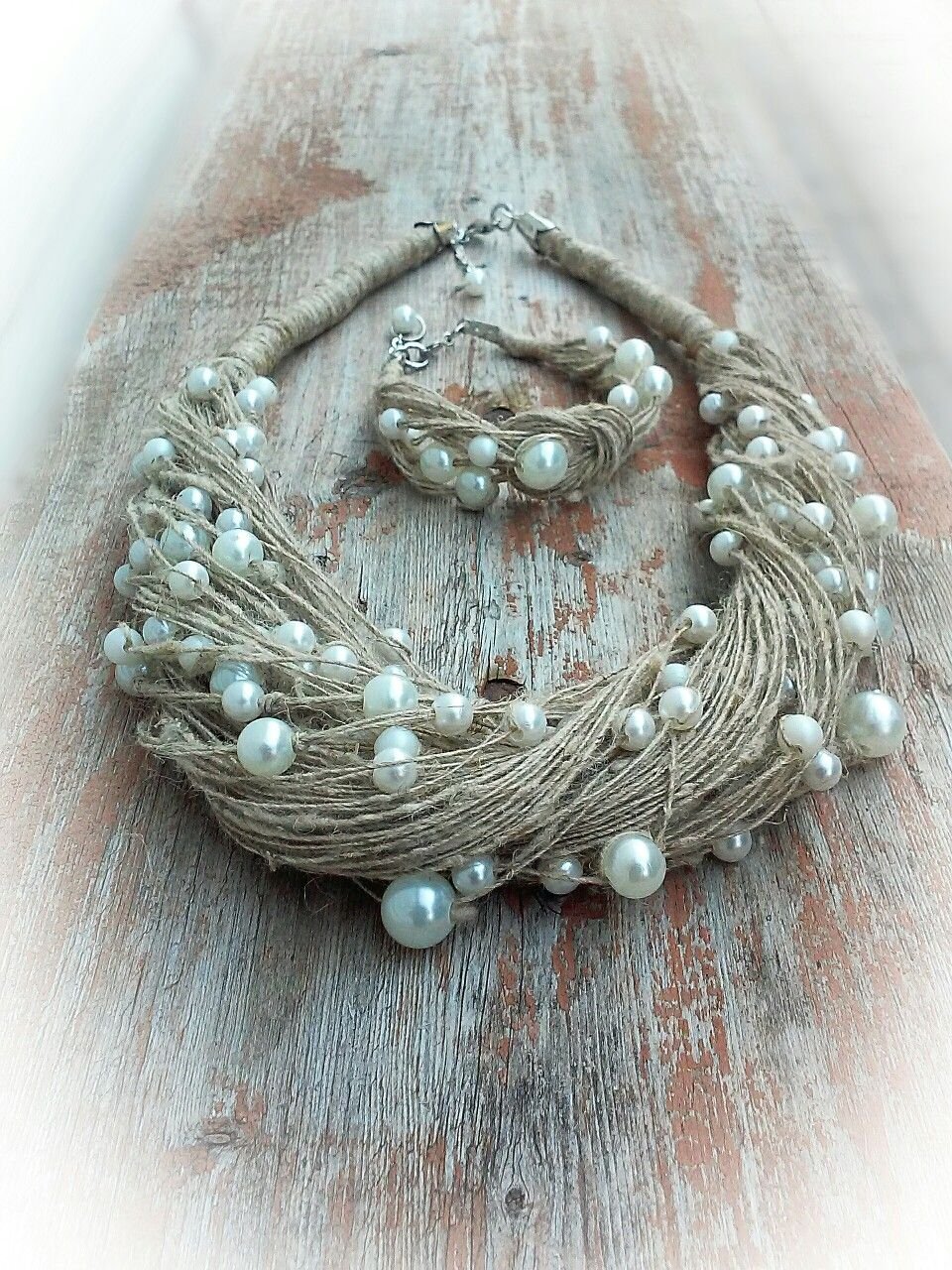 Льняные бусы