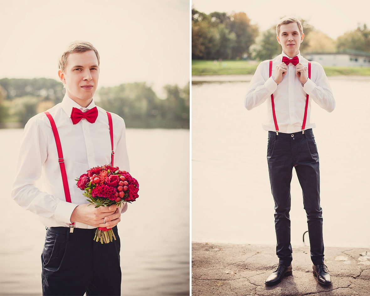 Свадебный образ жениха в джинсах и рубашке