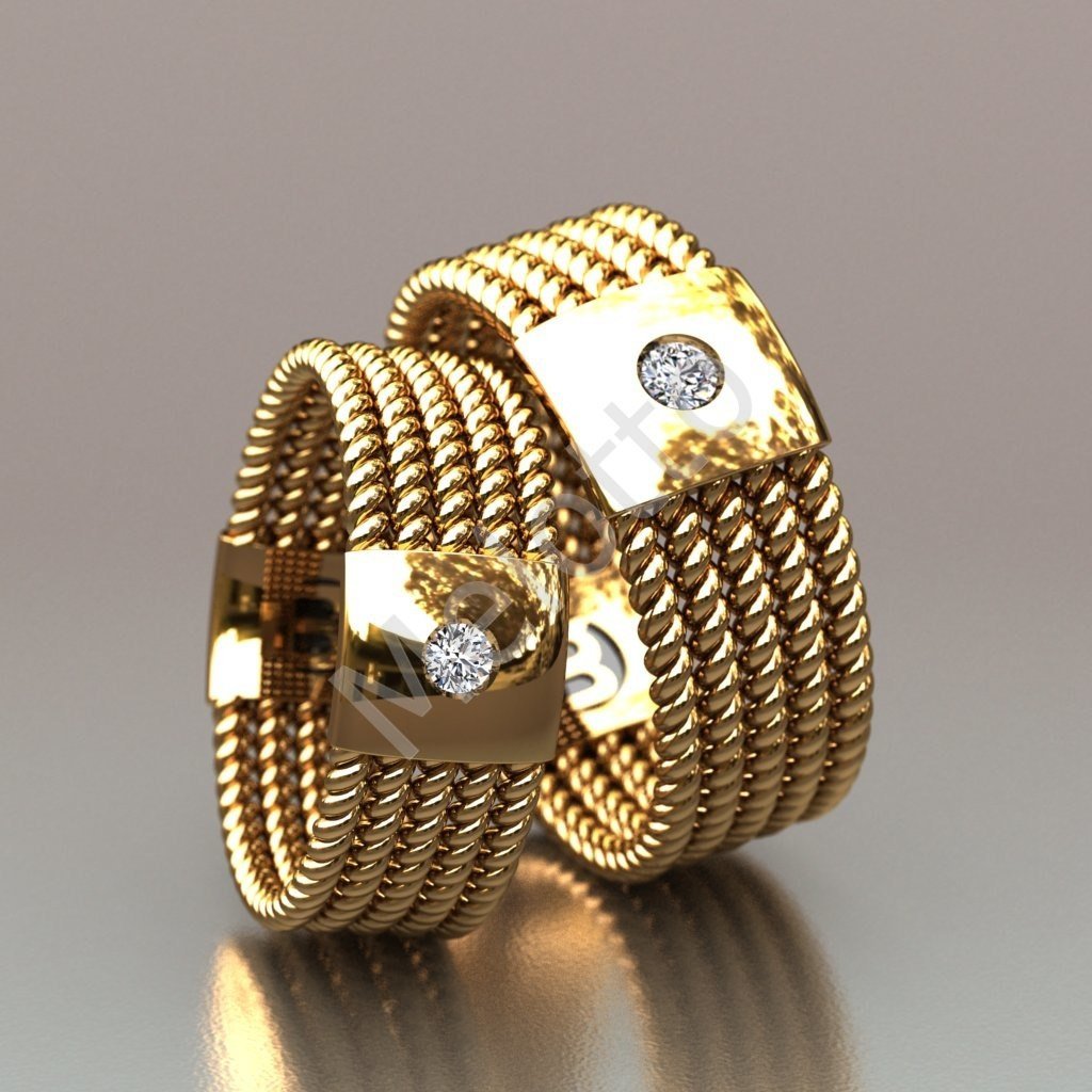 Обручальное кольцо с замочком