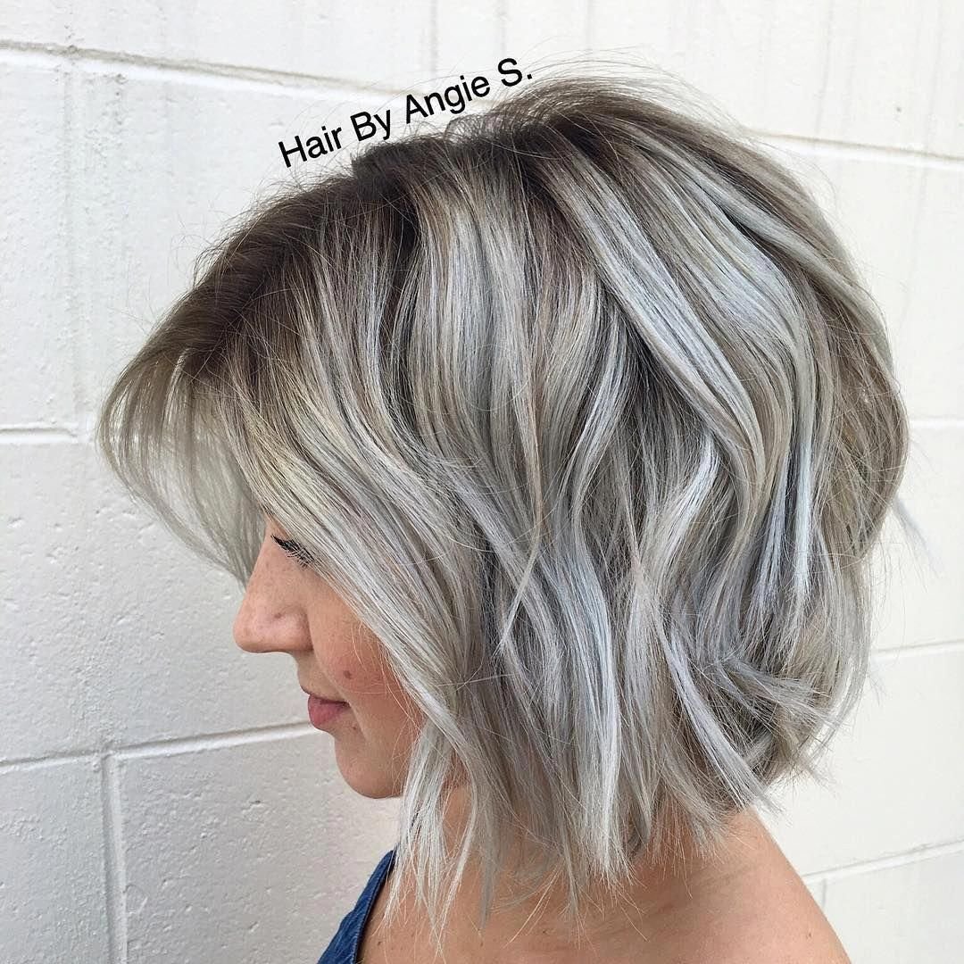 Мелирование пепельный блонд каре