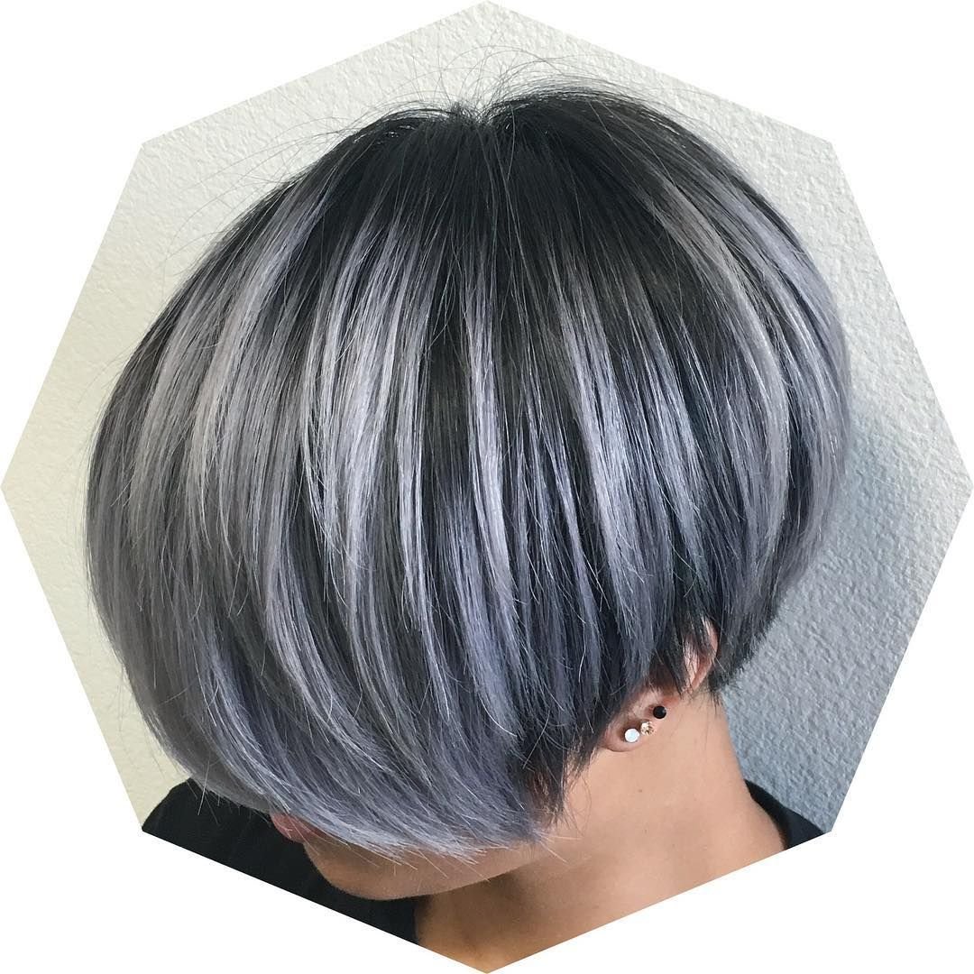 Каре мелирование на темные пепельным