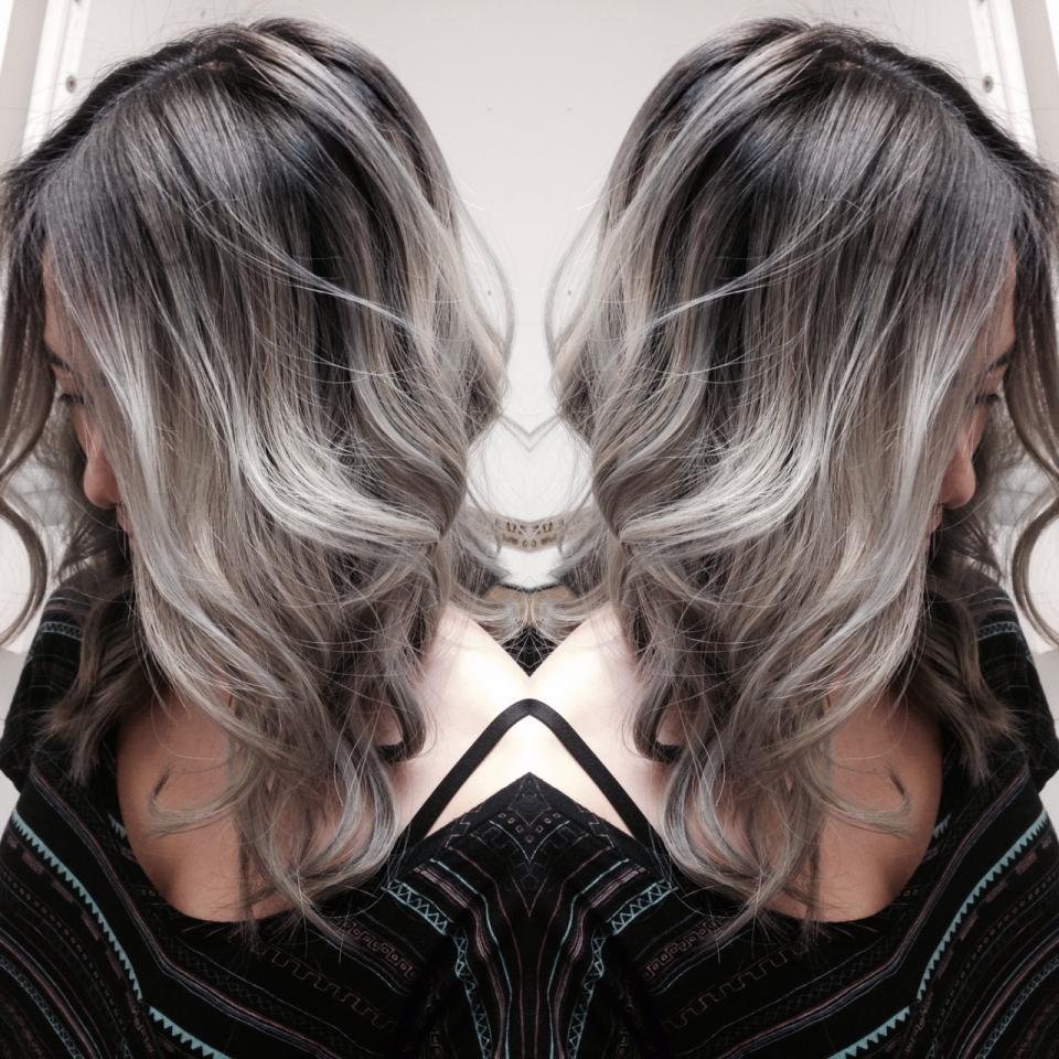 Шатуш балаяж пепельный