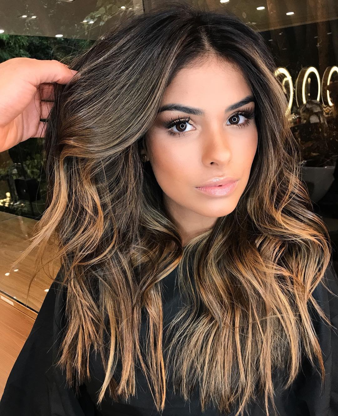 Омбре на черные волосы каре удлиненное