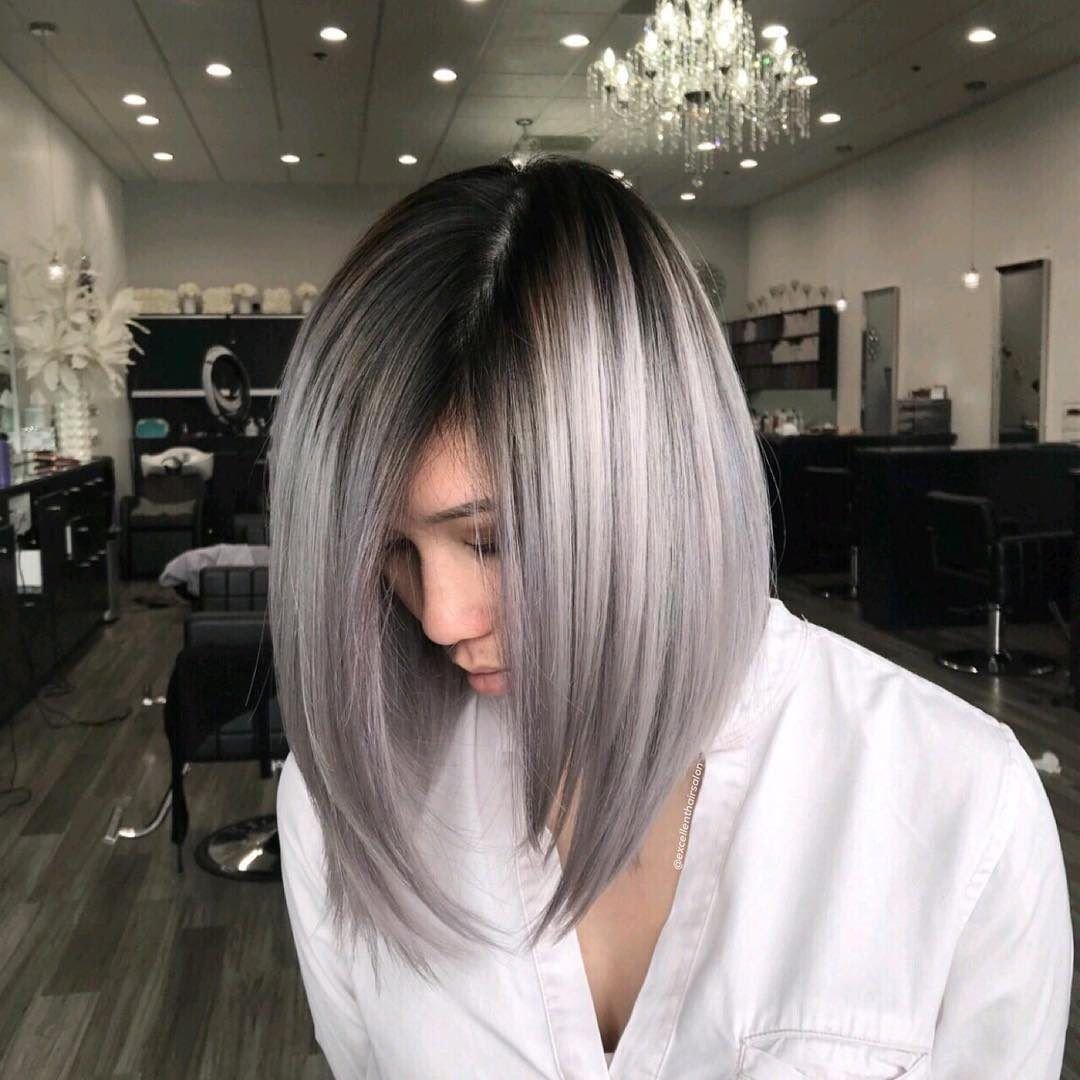 Мелирование на черные волосы до плеч