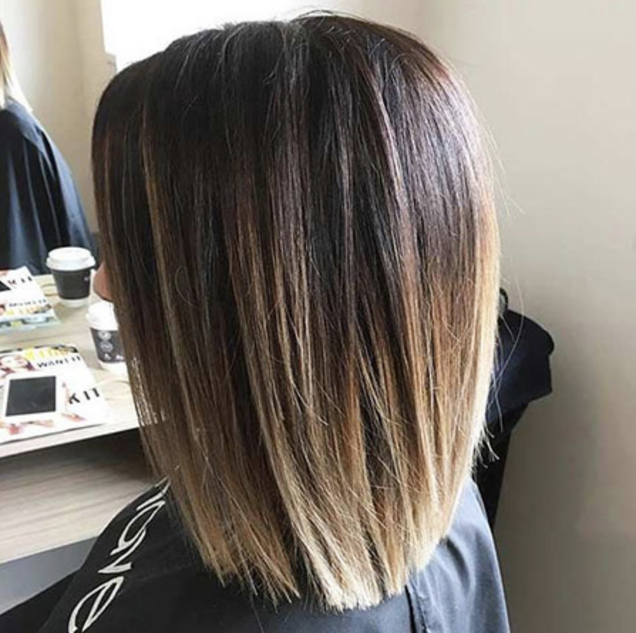 Пепельный балаяж на каре