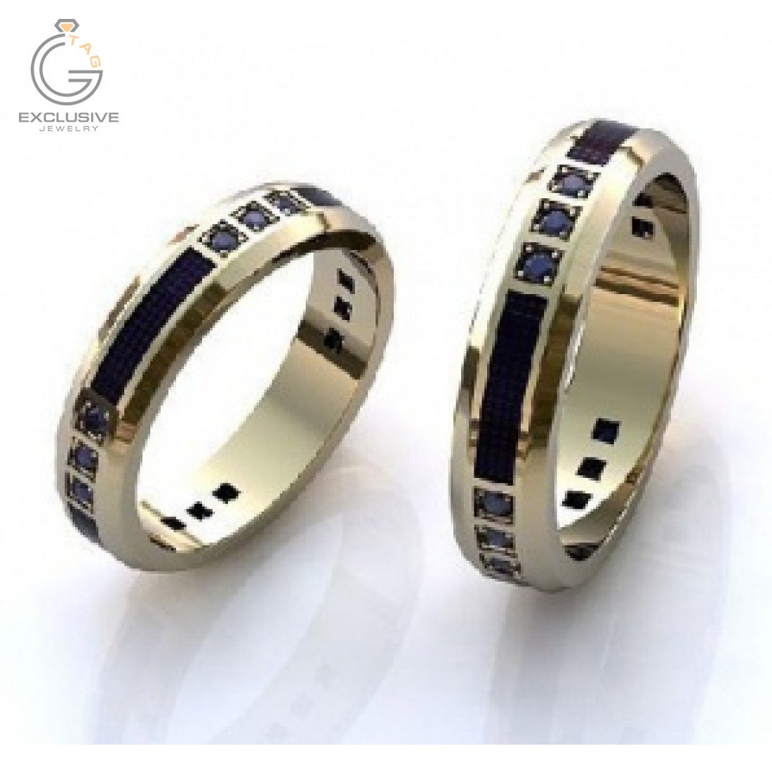 Кольцо мужское платина сапфир