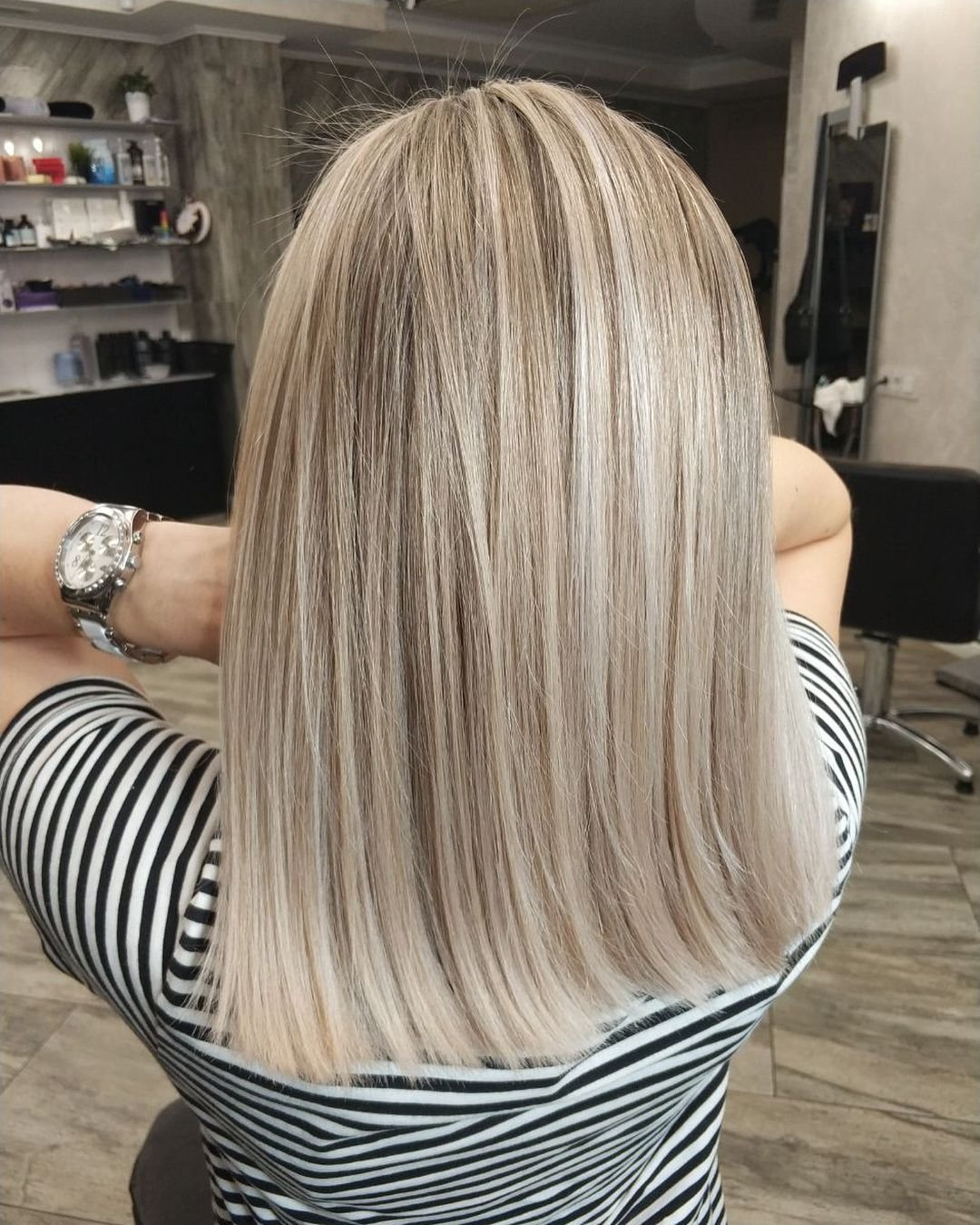 Мелкое мелирование блонд